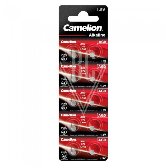 Camelion Knopfzellenbatterie AG0 LR63 LR521 379, 10er Pack