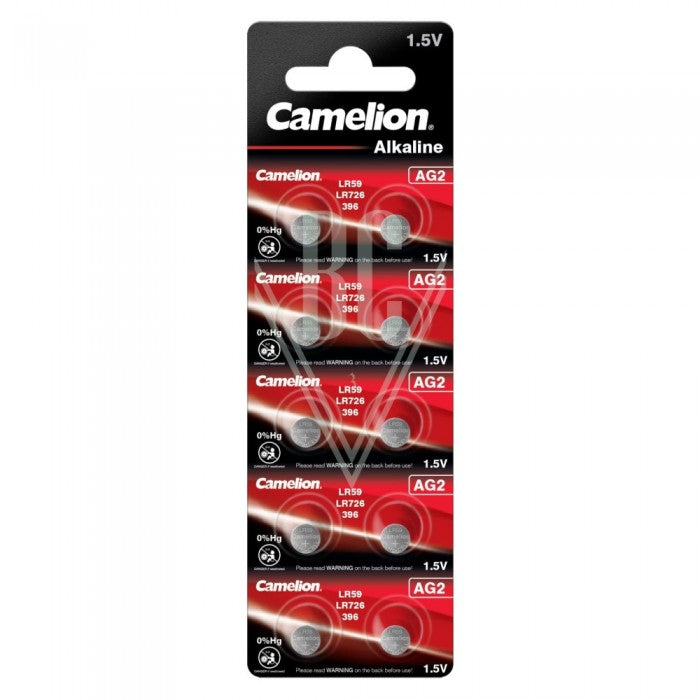 Camelion Knopfzellenbatterie AG2 LR59 LR726 396 397, 10er Pack