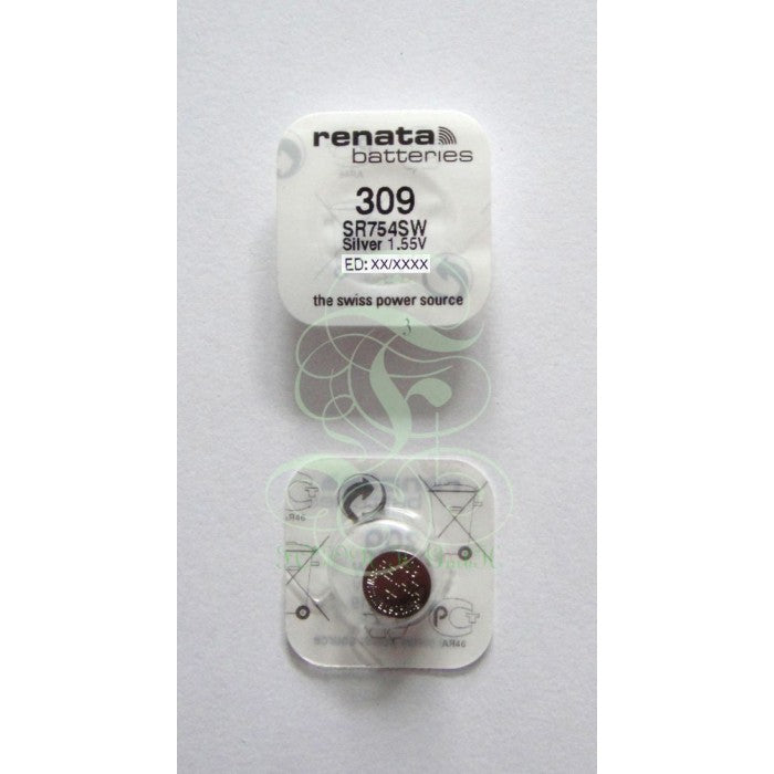 Renata Uhrenbatterie 309 SR48SW SR754SW SG5 LR48, 1er Pack