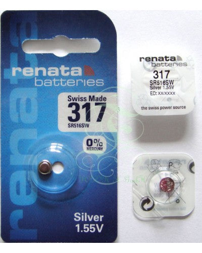 Renata Uhrenbatterie 317 SR62 SR62SW SR516SW LR62, 1er Pack