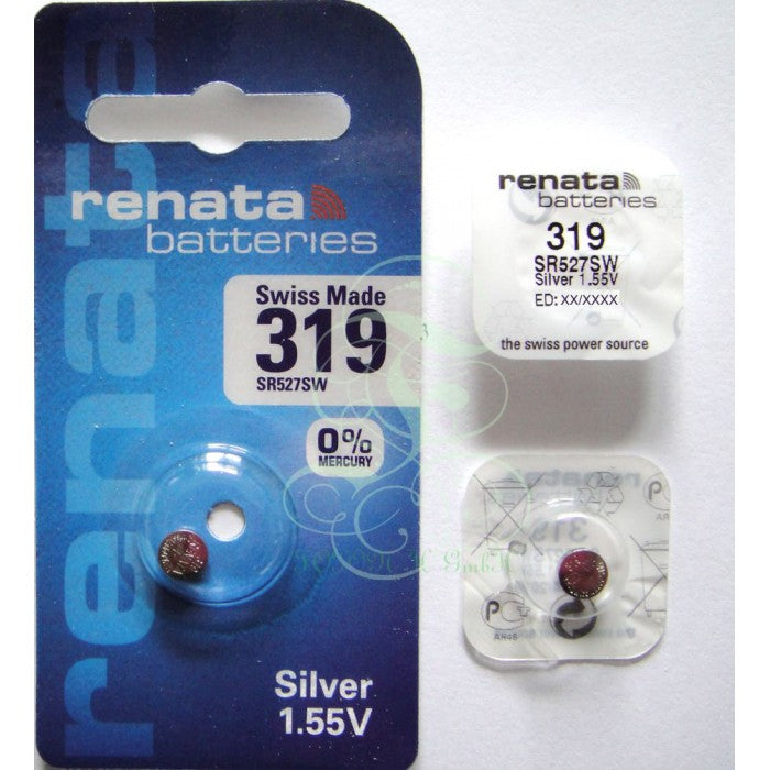 Renata Uhrenbatterie 319 SR64 SR64SW SR527SW LR64, 1er Pack