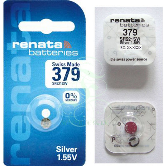 Renata Uhrenbatterie 379 SR63SW SR521SW LR63 SG0, 1er Pack