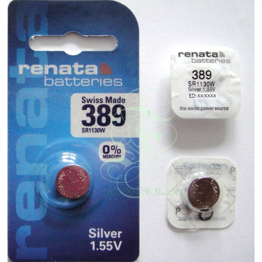 Renata Uhrenbatterie 389 SR54W SR1130W SG10 LR54, 1er Pack