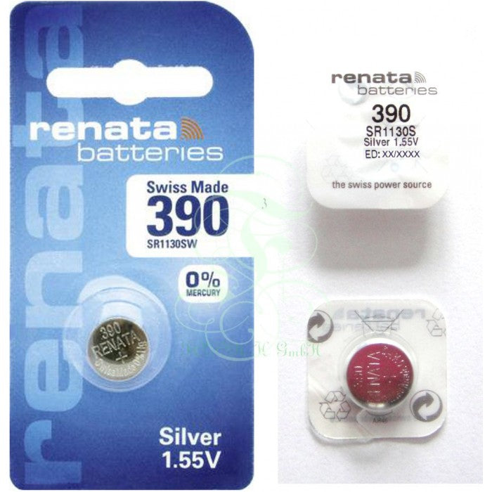 Renata Uhrenbatterie 390 SR54SW SR1130SW SG10 LR54, 1er Pack