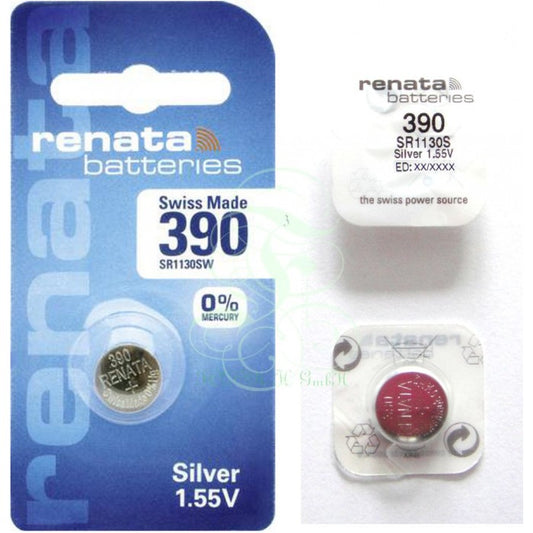 Renata Uhrenbatterie 390 SR54SW SR1130SW SG10 LR54, 1er Pack