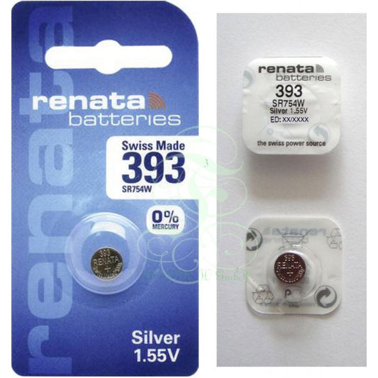 Renata Uhrenbatterie 393 SR48W SR754W SG5 LR48, 1er Pack