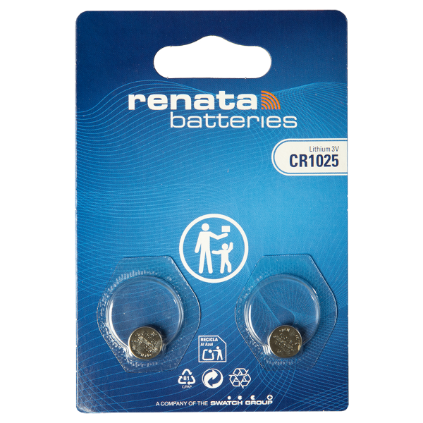 Renata Knopfzellenbatterie 1025 CR1025 3V, 2er Pack