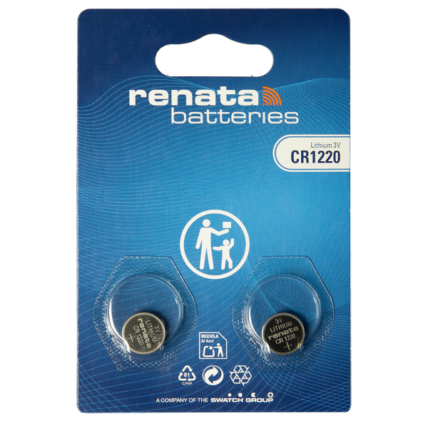 Renata Knopfzellenbatterie 1220 CR1220 3V, 2er Pack