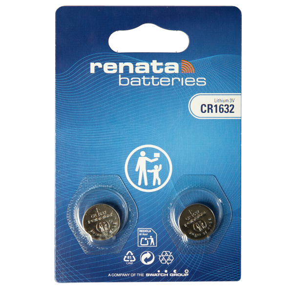 Pile bouton Renata 1632 CR1632 3V, lot de 2
