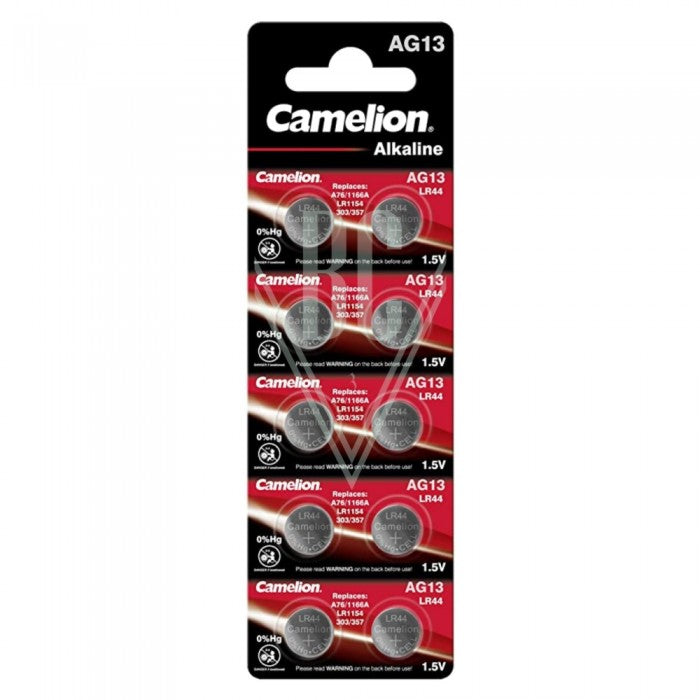Camelion Knopfzellenbatterie AG13 LR44 LR1154 303 357, 10er Pack