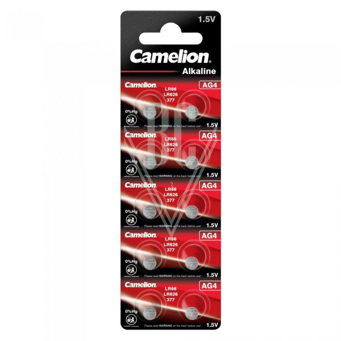 Camelion Knopfzellenbatterie AG4 LR66 LR626 376 377, 10er Pack