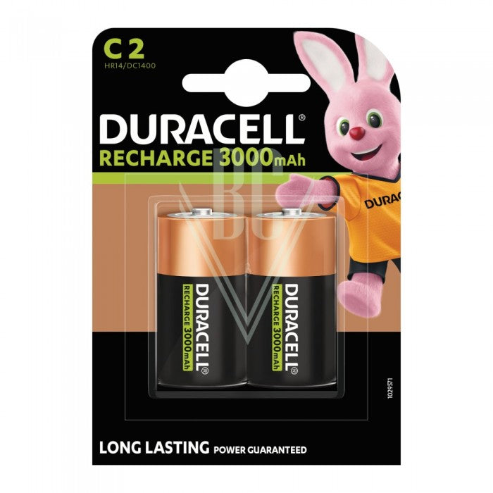 Duracell Recharge Akku C Baby HR14 3000mAh Ni-Mh, 2er Pack