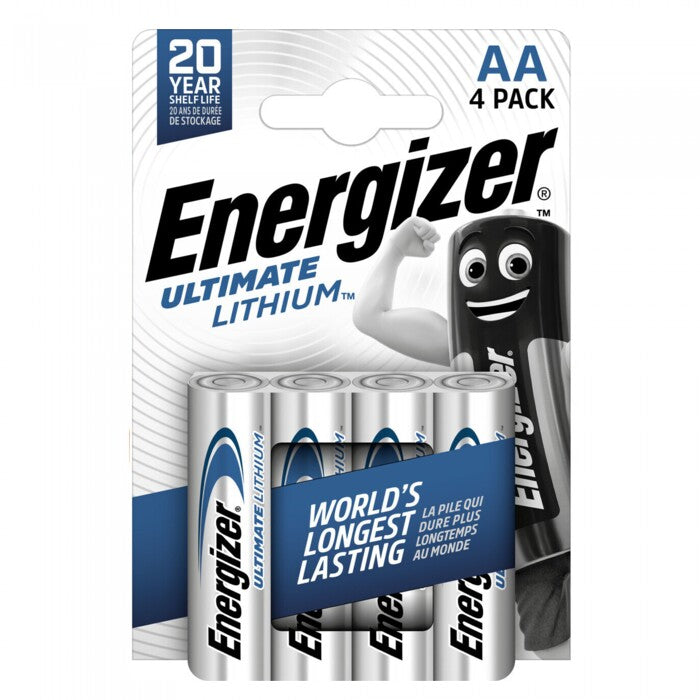 Energizer Ultimate Lithium AA Mignon FR6 Battery, Pack of 4