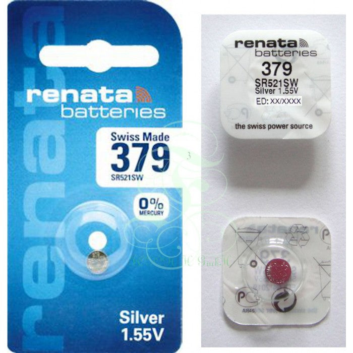 Renata Uhrenbatterie 379 SR63SW SR521SW LR63 SG0, 1er Pack