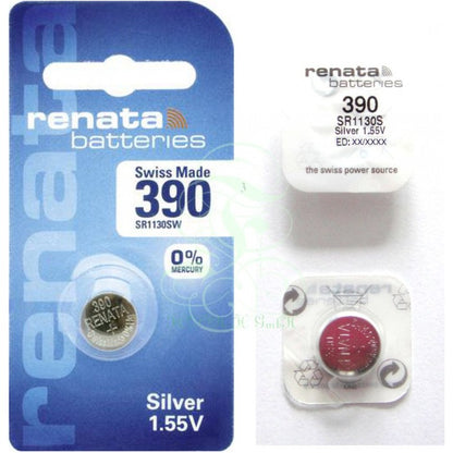 Renata Uhrenbatterie 390 SR54SW SR1130SW SG10 LR54, 1er Pack