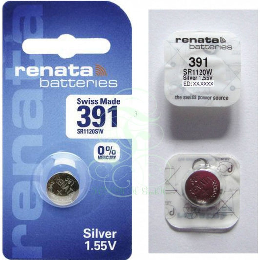 Renata Uhrenbatterie 391 SR55W SR1120W SG8 LR55, 1er Pack