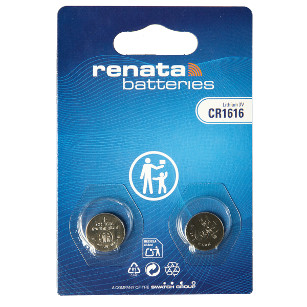 Renata Knopfzellenbatterie 1616 CR1616 3V, 2er Pack