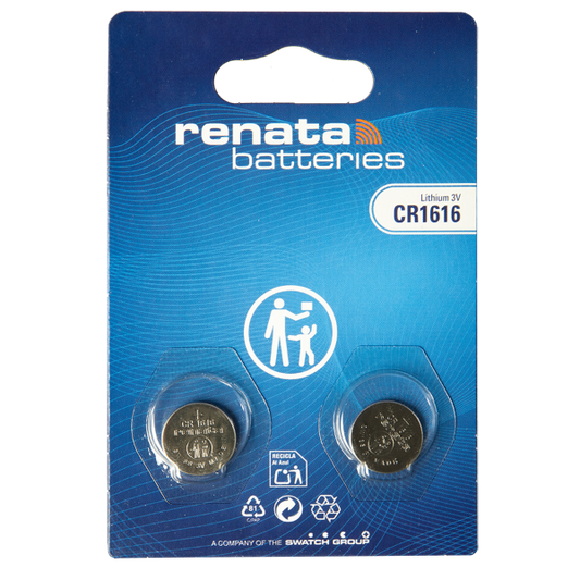 Renata Knopfzellenbatterie 1616 CR1616 3V, 2er Pack