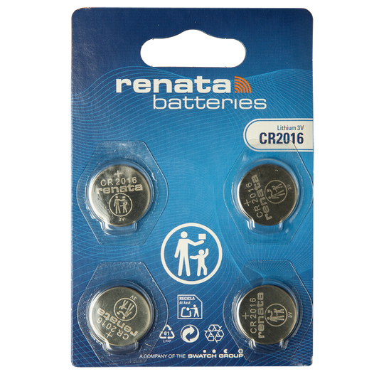 Renata Knopfzellenbatterie 2016 CR2016 3V, 4er Pack