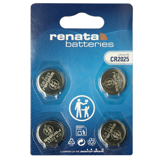 Renata Knopfzellenbatterie 2025 CR2025 3V, 4er Pack