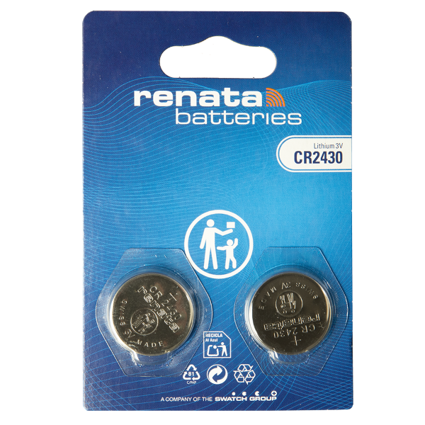 Renata Knopfzellenbatterie 2430 CR2430 3V, 2er Pack
