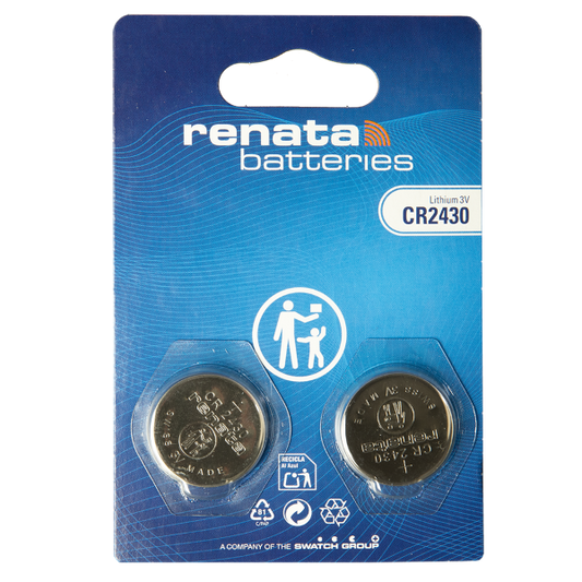 Renata Coin Cell Battery 2430 CR2430 3V, 2-Pack