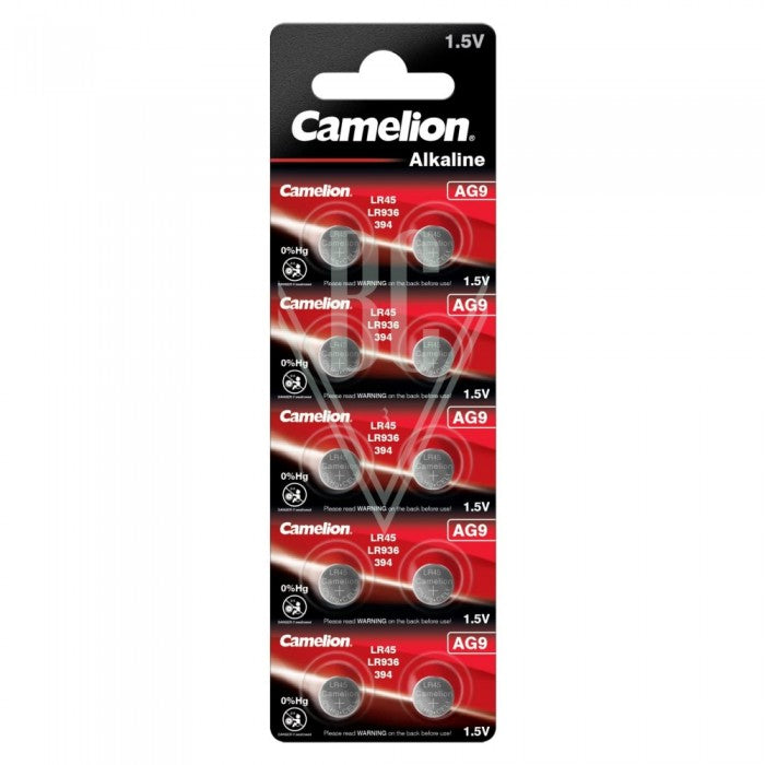 Camelion Knopfzellenbatterie AG9 LR45 LR936 380 394, 10er Pack