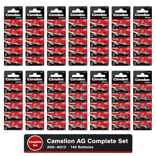 Camelion AG0 - AG13 Complete Set 140 Batteries