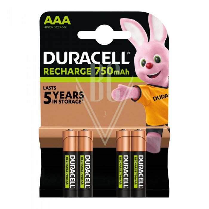 Duracell Recharge Akku AAA Micro HR03-B 750mAh Ni-Mh, 4er Pack