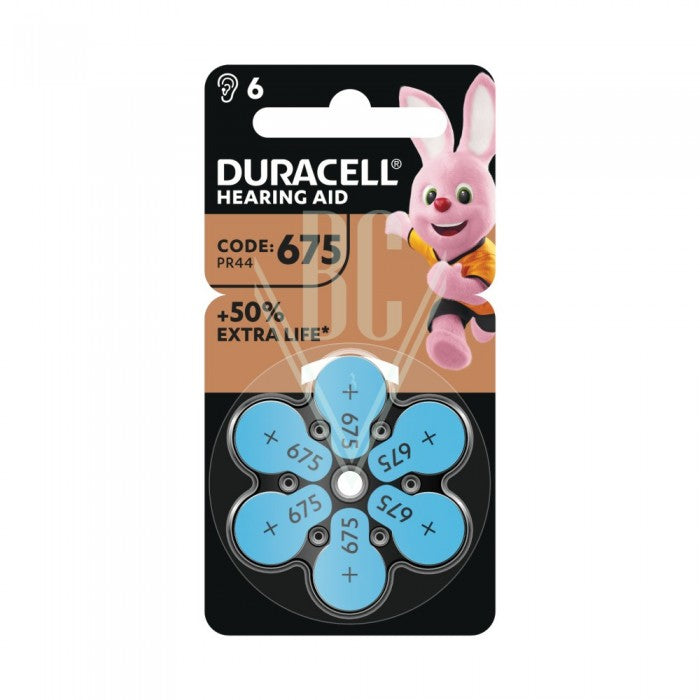 Piles auditives Duracell DA675 PR675 PR44 1,4V, pack de 6