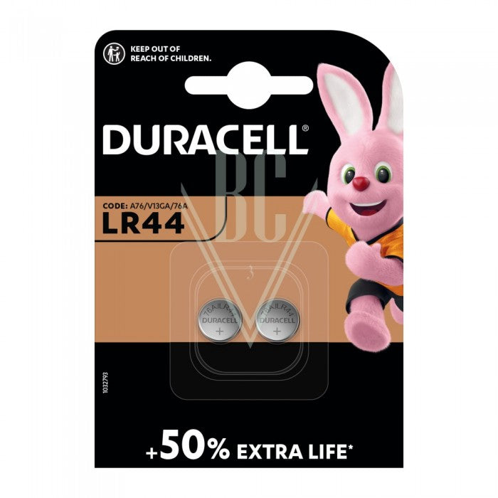 Duracell Knopfzellenbatterie LR44 303 357 AG13 LR1154, 2er Pack