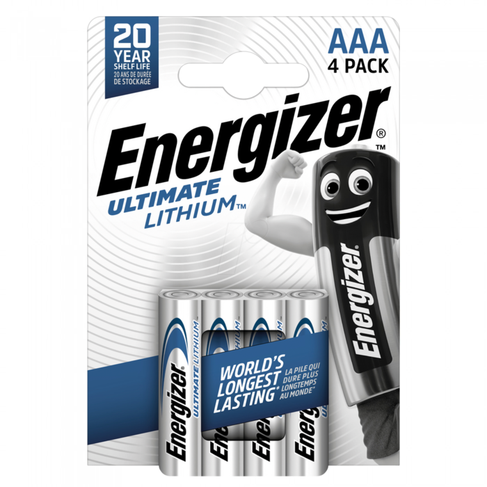 Energizer Ultimate Lithium Batterie AAA Micro FR03, 4er Pack