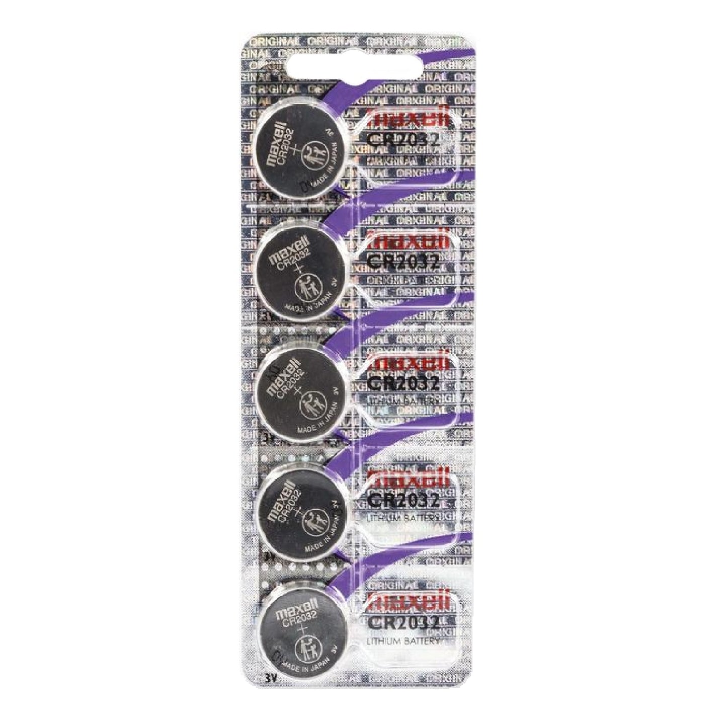 Maxell Knopfzellenbatterie 2032 CR2032 3V, 5er Pack