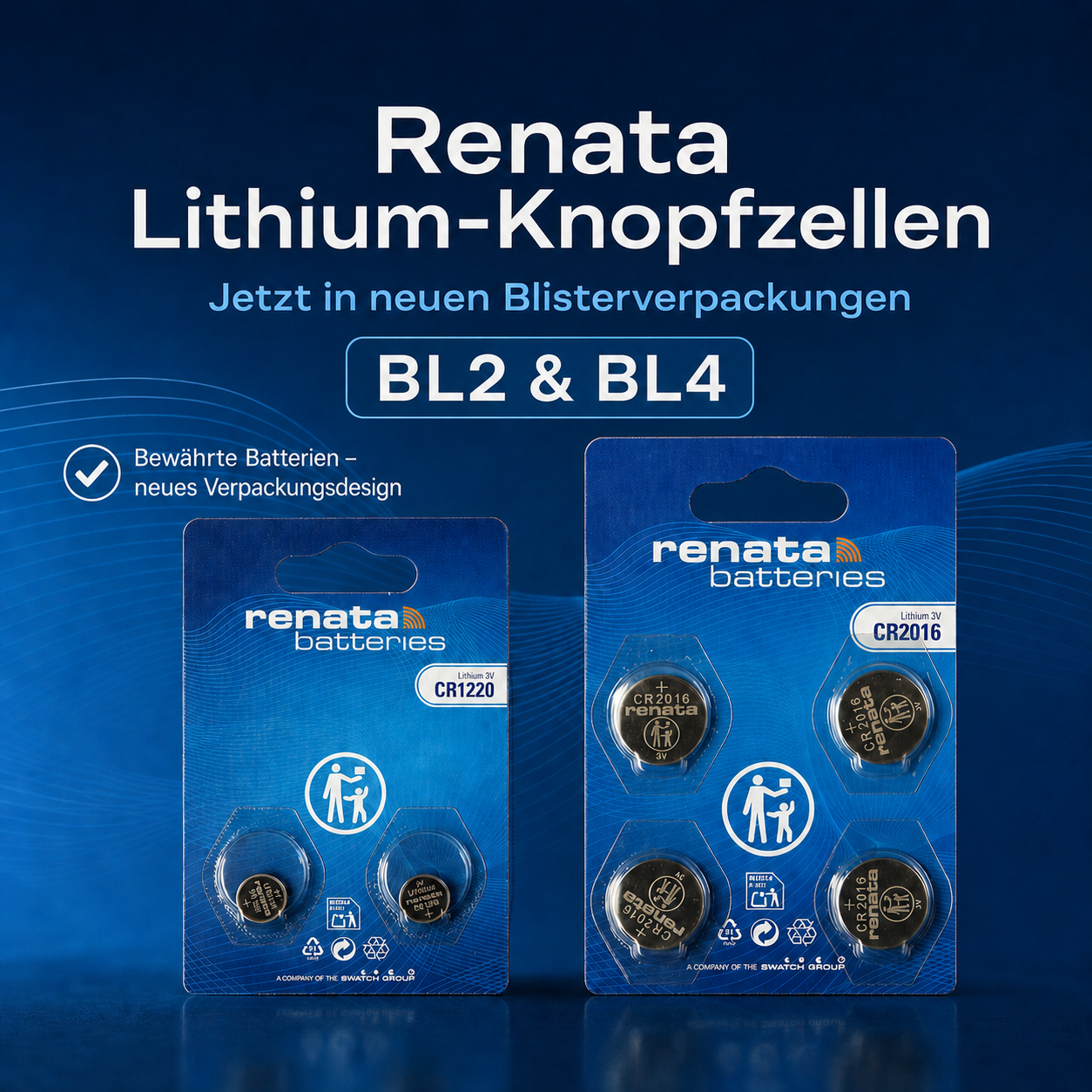Neue Renata Blisterverpackungen