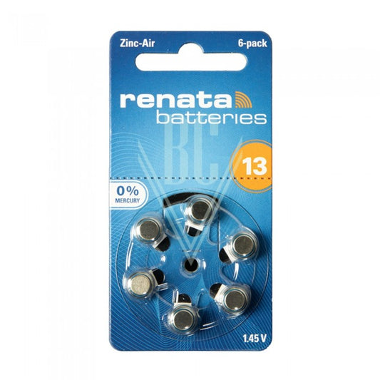 Renata Hörgerätebatterien ZA13 PR13 PR48 1,4V, 6er Pack