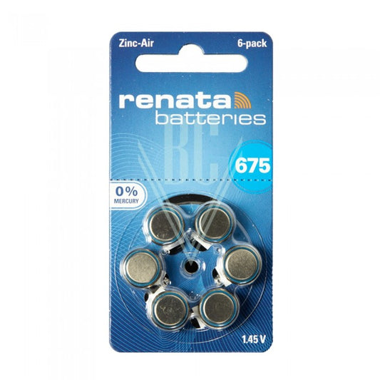 Renata Hörgerätebatterien ZA675 PR675 PR44 1,4V, 6er Pack